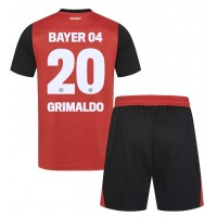 Otroški Nogometni dresi Bayer Leverkusen Alejandro Grimaldo #20 Domači 2024-25 Kratek Rokav (+ Kratke hlače)